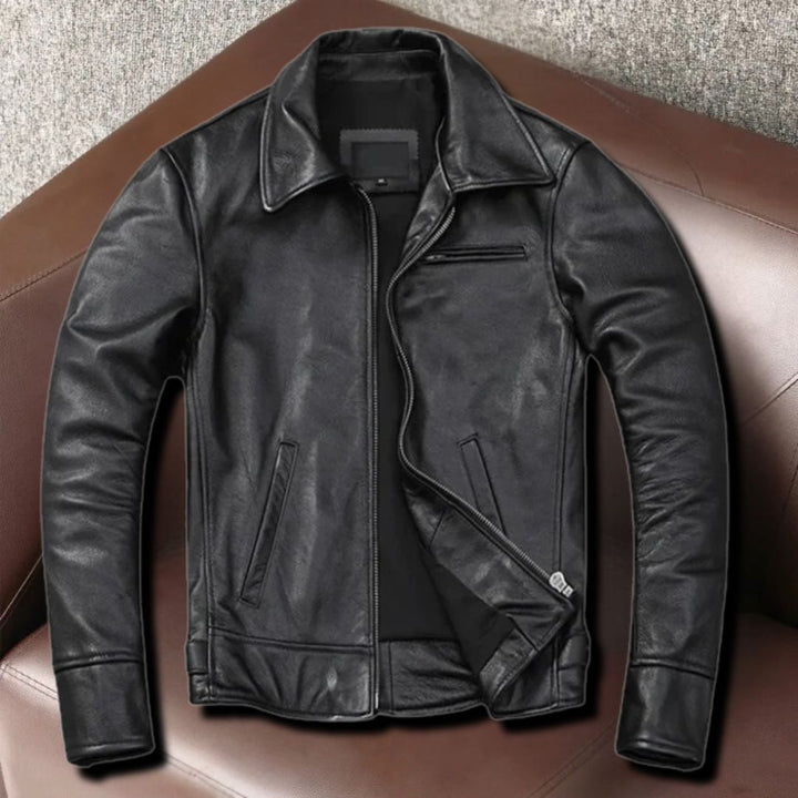 Men's Vintage Cowhide Biker Jacket