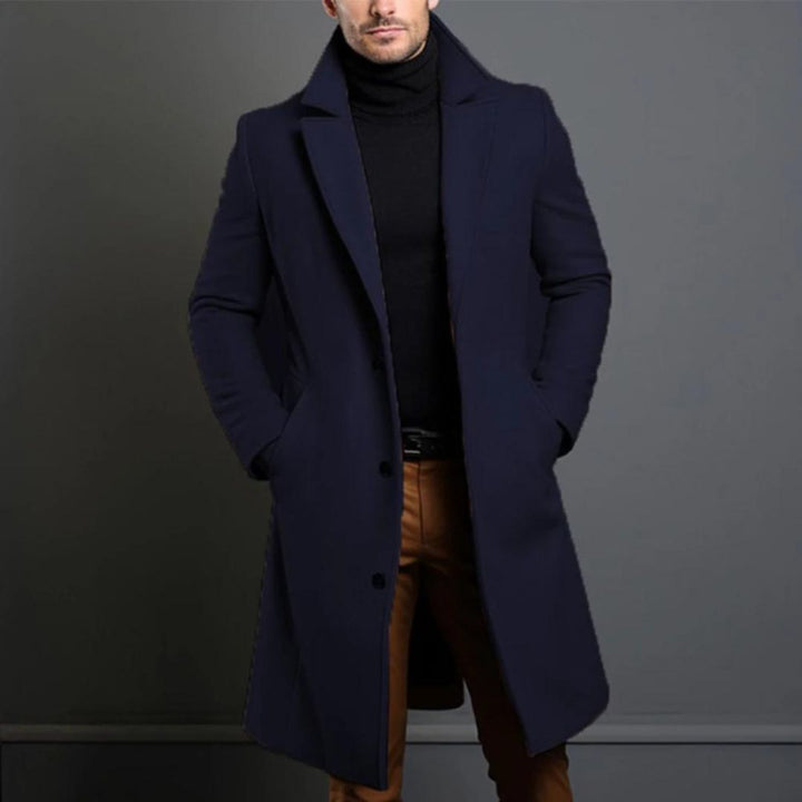 Autumn / winter Long Trench Coat For Men