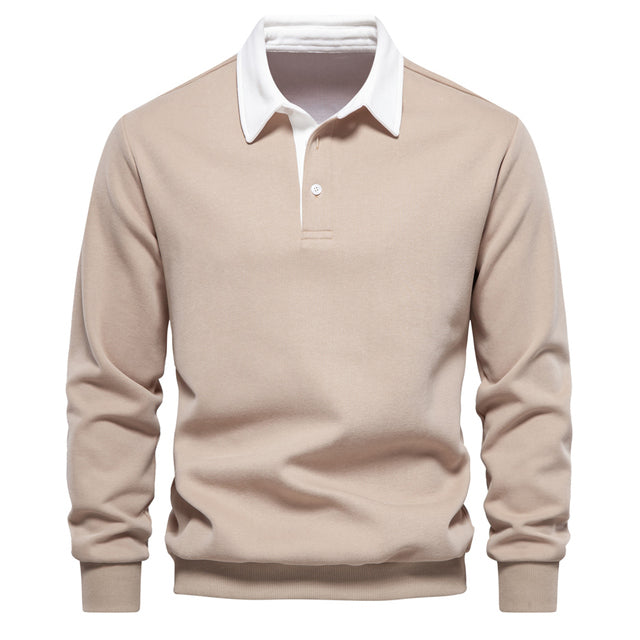 Long sleeve Mens Polo pullover