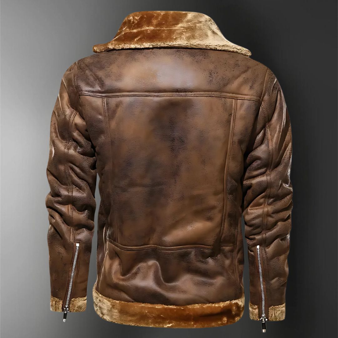 Men's Oversized Faux Leather Jacket