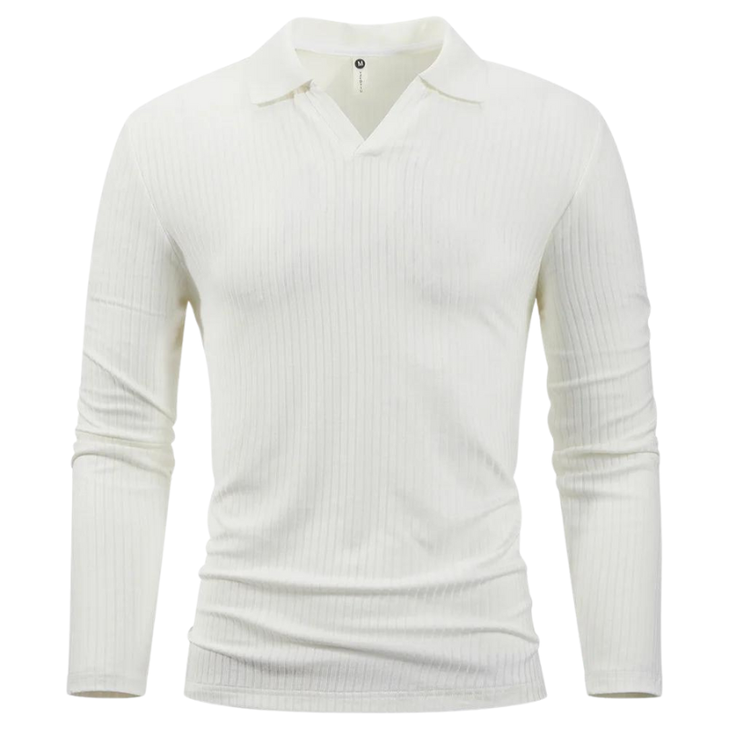 King Billion Men 100% Cotton V-Shaped Shirt Long Sleeve Polo