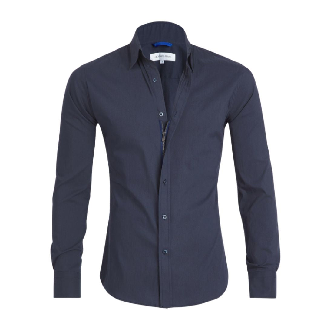 Men's Wrinkle-Free Zippered Shirt