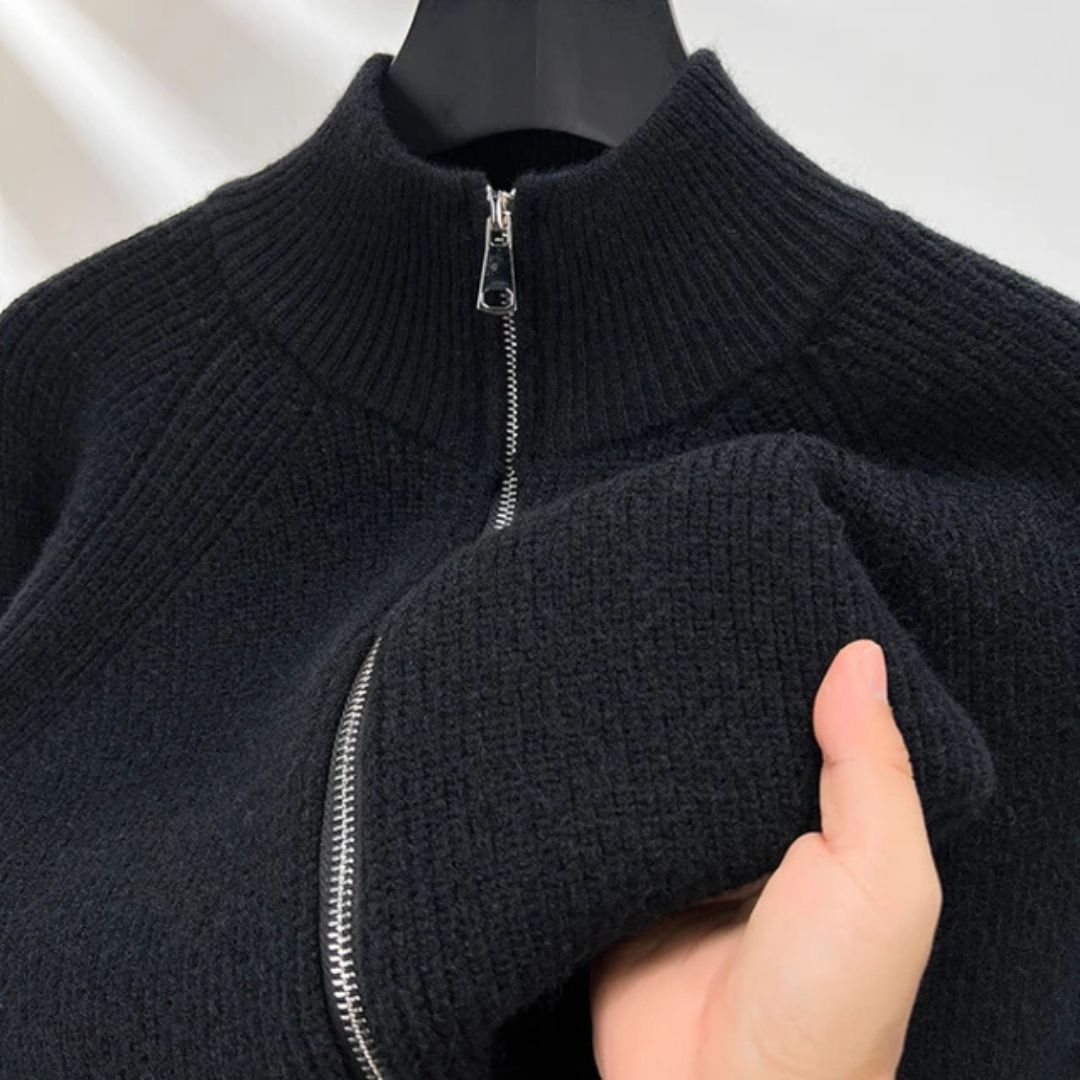 Warm Half-Zip Knit Sweater