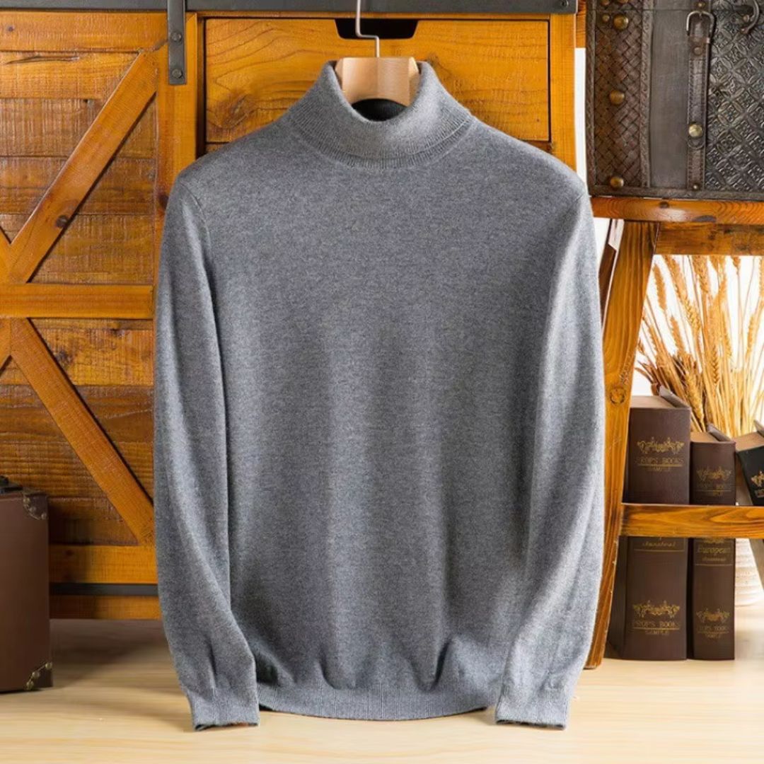 Men's 100% Cashmere Wool Turtleneck Sweater