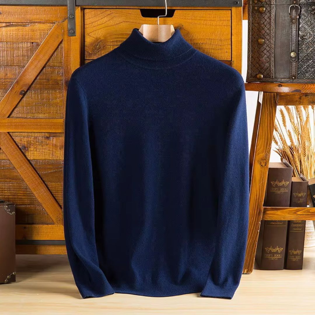 Men's 100% Cashmere Wool Turtleneck Sweater