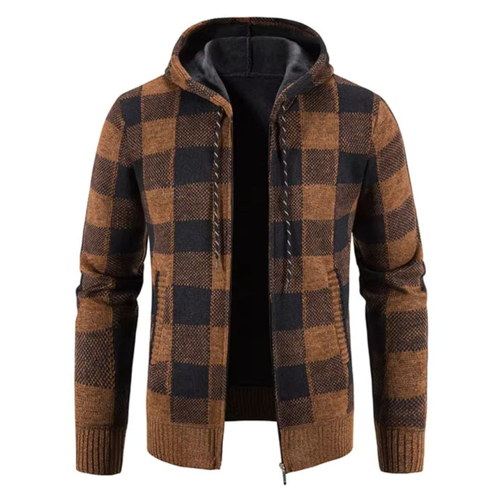 Men's Plaid Hooded Fleece Jacket