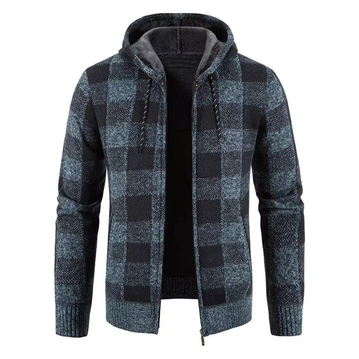 Men's Plaid Hooded Fleece Jacket