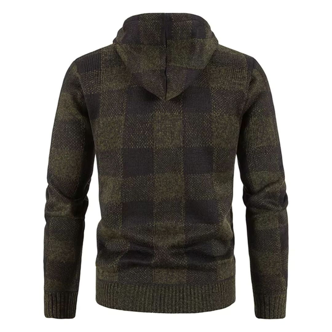 Men's Plaid Hooded Fleece Jacket