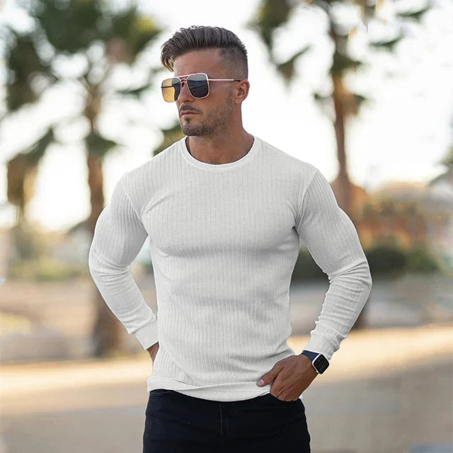 Men's Knitted Round Neck Slim Fit Sweater