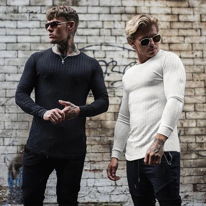 Men's Knitted Round Neck Slim Fit Sweater