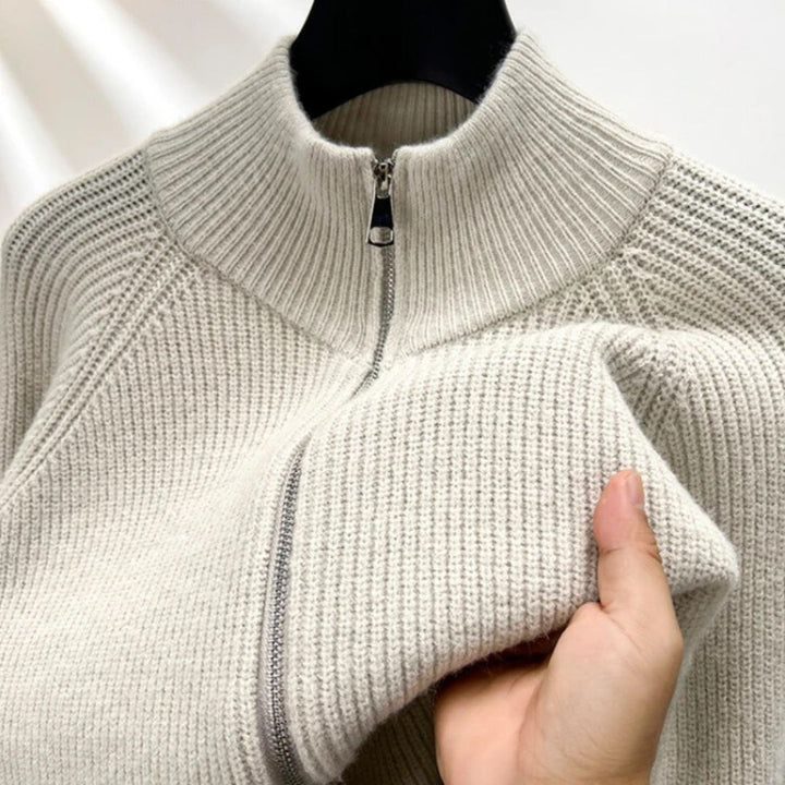 Warm Half-Zip Knit Sweater