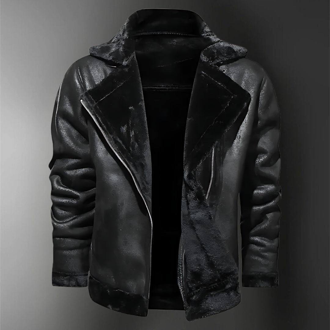 Men's Oversized Faux Leather Jacket