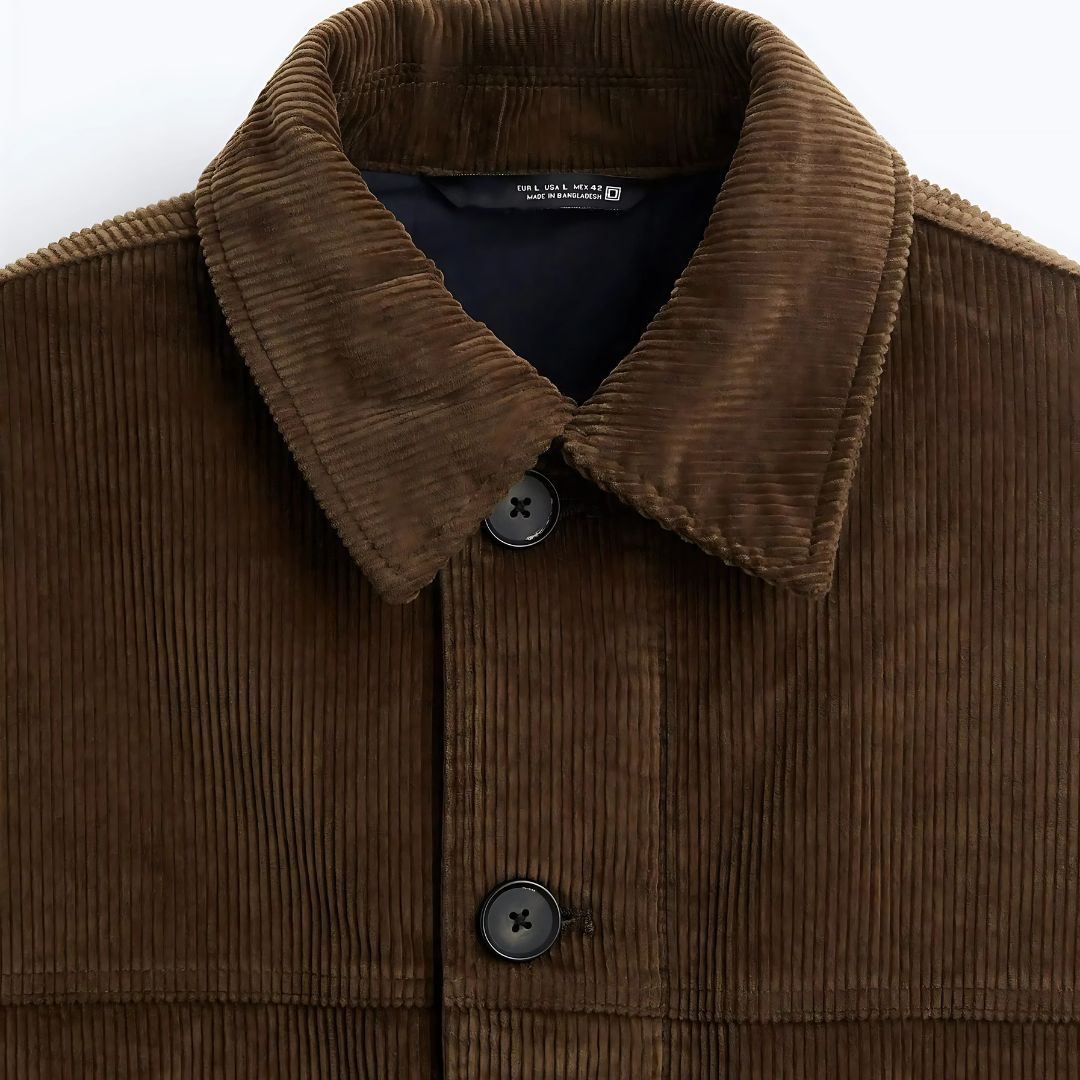 Men's Corduroy Cargo Jacket Brown