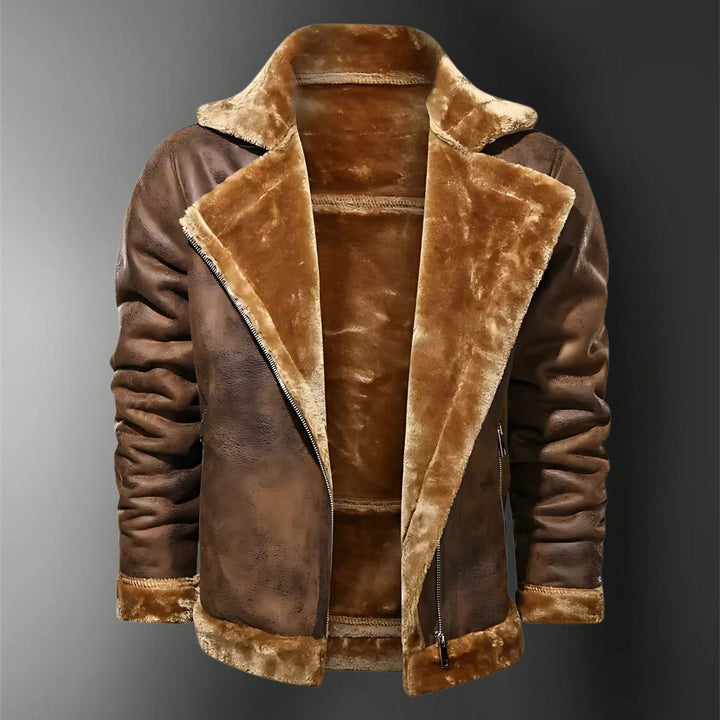 Men's Oversized Faux Leather Jacket