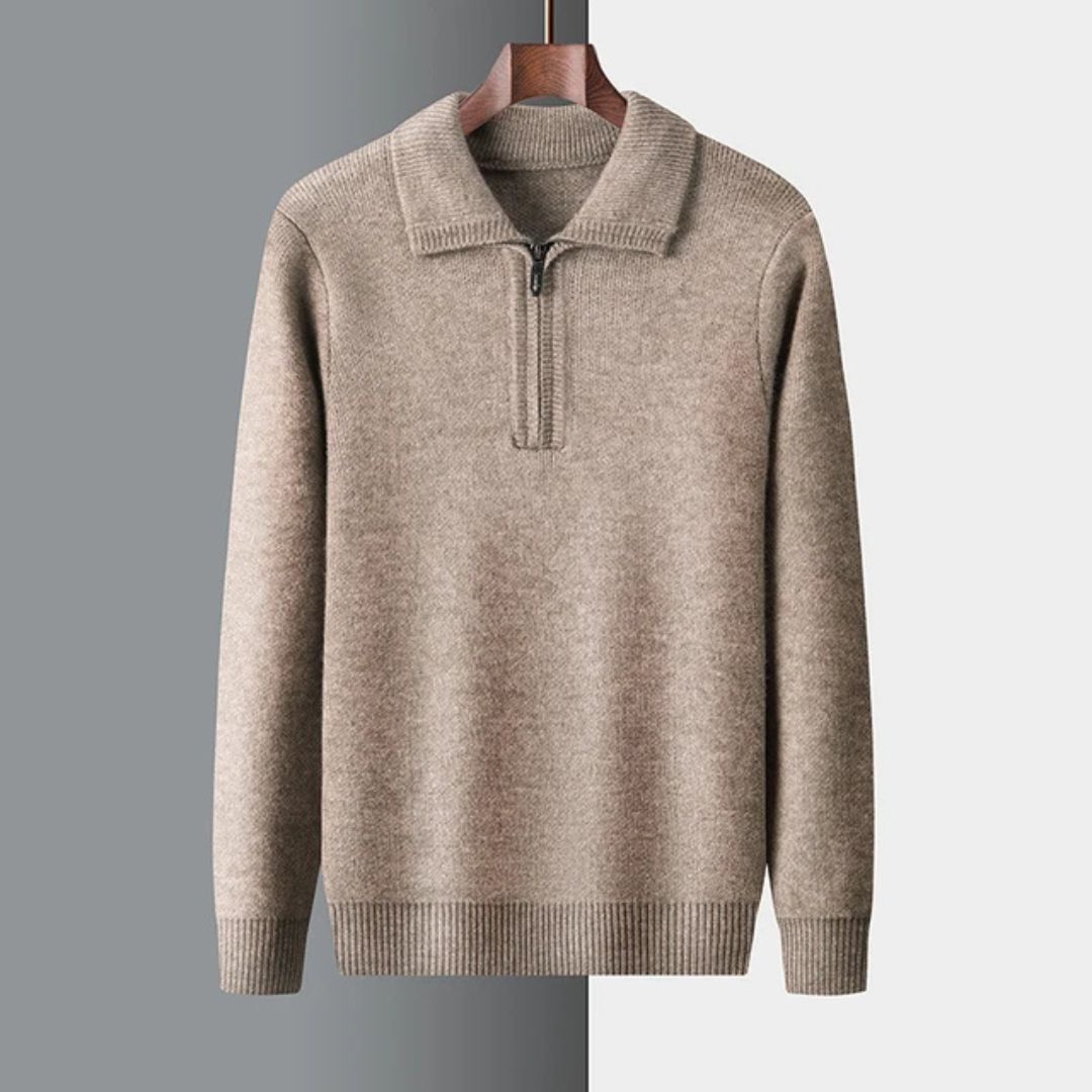 Men's Cashmere Alpaca Zip Sweater