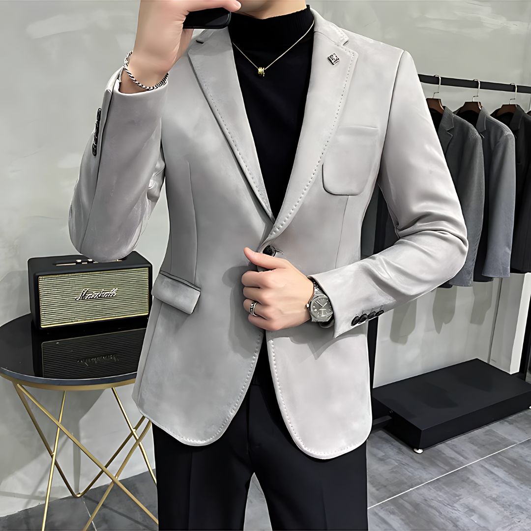 Men's Deerskin Fleece Blazer Jacket