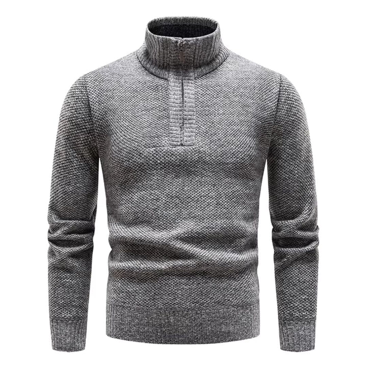 Men's Stand Collar Velvet Sweater