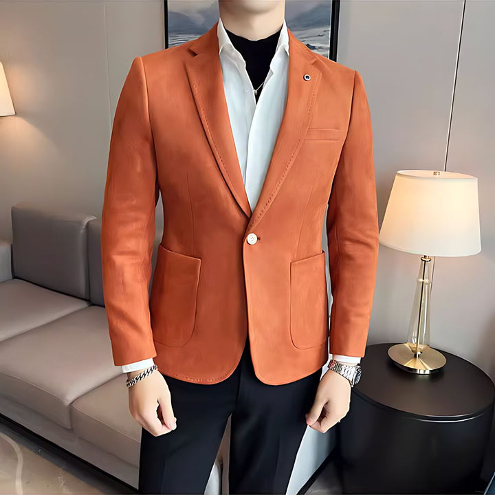 Men's Slim Fit Deerskin Velvet Blazer